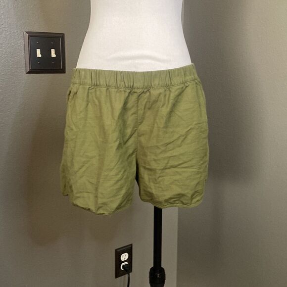 Madewell Olive Green pull-on shorts H5956 - Picture 5 of 12
